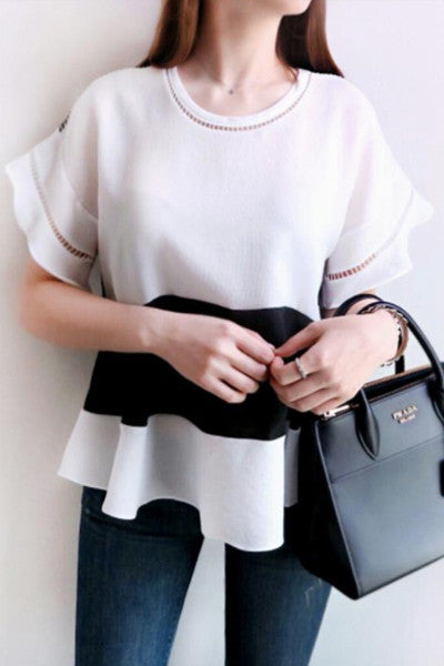 Chiffon Contrast Top