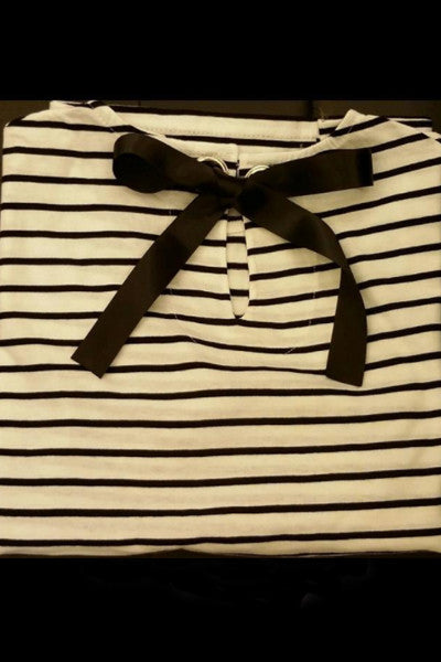 Stripe Frill Sleeve Top