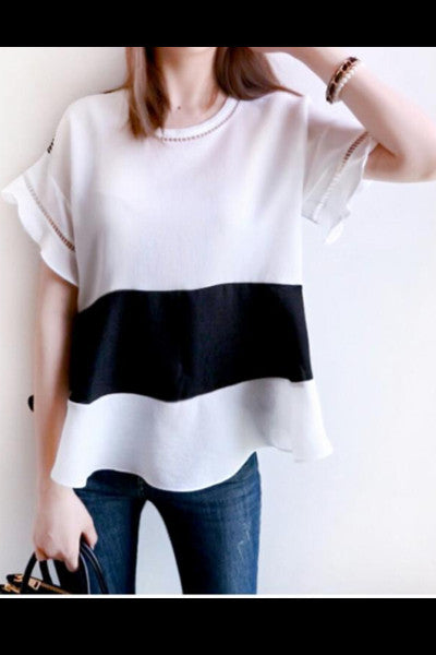 Chiffon Contrast Top