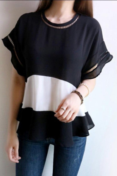 Chiffon Contrast Top