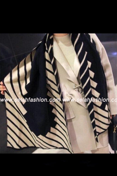 Bias Striped Scarf