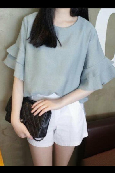 Romantic 2 Layer Frill Sleeve Blouse