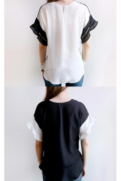 Chiffon Contrast Top